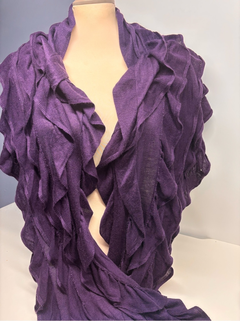 🎁 FREE W/ BUNDLE*  JP. Evolution  Ruffled "Papillon" multi-way Knit Wrap Scarf